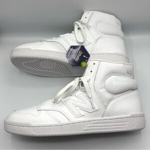 New Balance 480 White Lace-Up High Top Basketball Sneakers